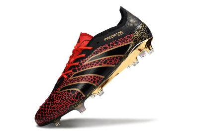 Adidas Predator 25 Elite FG Firm Ground Soccer Cleats - Black/Red/Gold