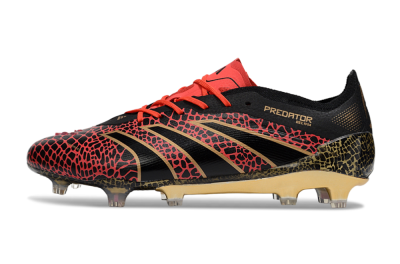 Adidas Predator 25 Elite FG Firm Ground Soccer Cleats - Black/Red/Gold