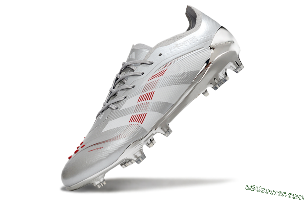 Adidas Predator 25 Elite FG Firm Ground Soccer Cleats - Silver/Red 5