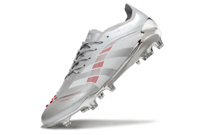 Adidas Predator 25 Elite FG Firm Ground Soccer Cleats - Silver/Red