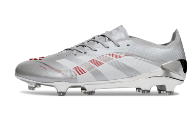 Adidas Predator 25 Elite FG Firm Ground Soccer Cleats - Silver/Red