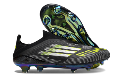 Adidas F50+ Elite Lightstrike Pro Laceless FG Firm Ground Soccer Cleats - Black/Silver/Gold