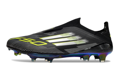 Adidas F50+ Elite Lightstrike Pro Laceless FG Firm Ground Soccer Cleats - Black/Silver/Gold