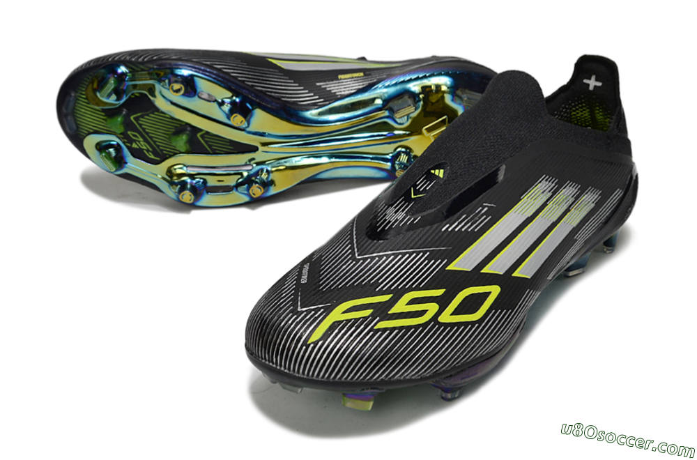 Adidas F50+ Elite Lightstrike Pro Laceless FG Firm Ground Soccer Cleats - Black/Silver/Gold 3