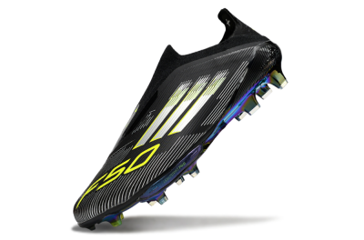 Adidas F50+ Elite Lightstrike Pro Laceless FG Firm Ground Soccer Cleats - Black/Silver/Gold