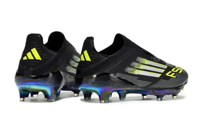 Adidas F50+ Elite Lightstrike Pro Laceless FG Firm Ground Soccer Cleats - Black/Silver/Gold