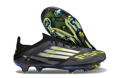 Adidas F50+ Elite Lightstrike Pro FG Firm Ground Soccer Cleats - Black/Silver/Gold