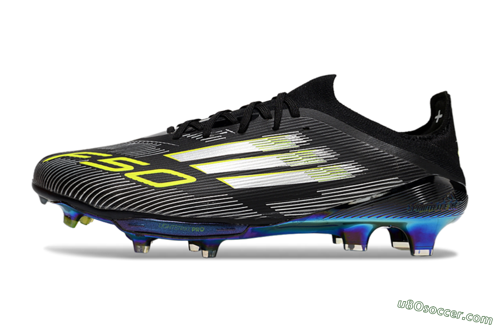 Adidas F50+ Elite Lightstrike Pro FG Firm Ground Soccer Cleats - Black/Silver/Gold 2