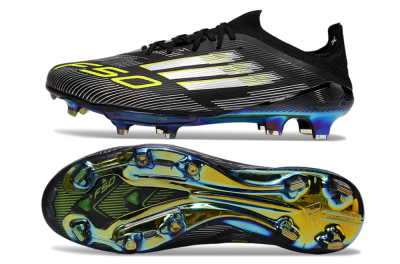 Adidas F50+ Elite Lightstrike Pro FG Firm Ground Soccer Cleats - Black/Silver/Gold