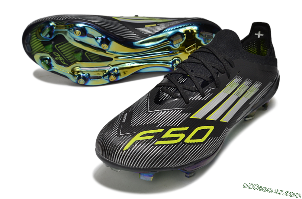 Adidas F50+ Elite Lightstrike Pro FG Firm Ground Soccer Cleats - Black/Silver/Gold 3