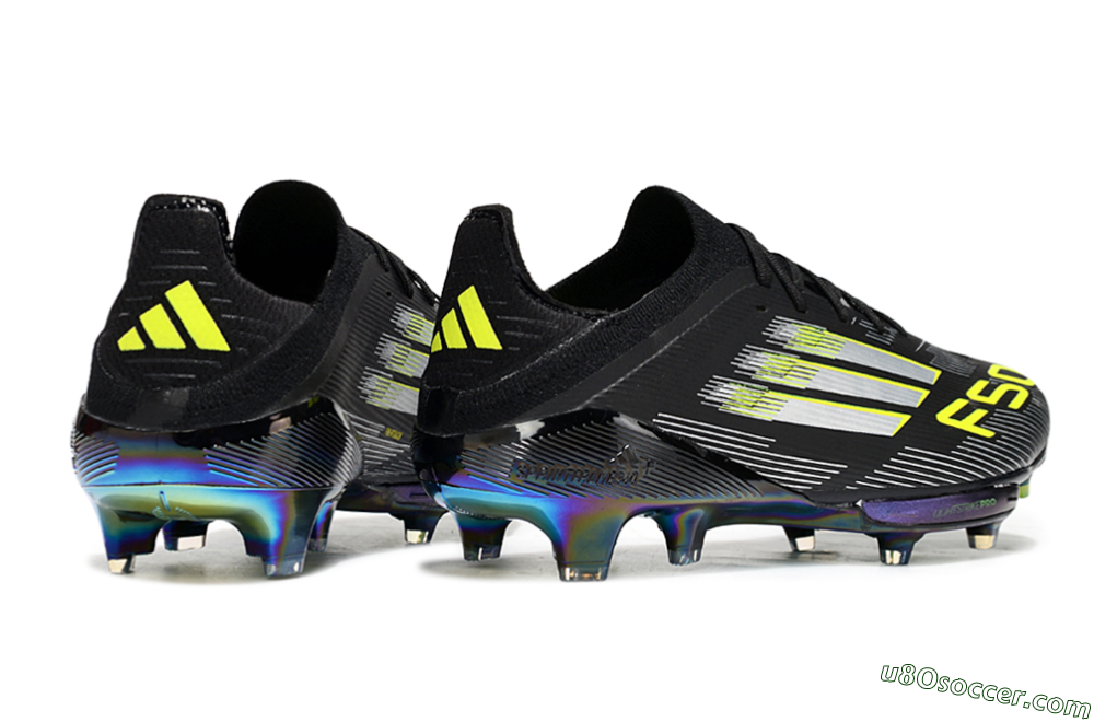 Adidas F50+ Elite Lightstrike Pro FG Firm Ground Soccer Cleats - Black/Silver/Gold 6
