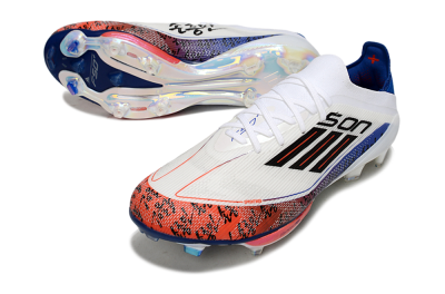 Son x Adidas F50+ Elite Lightstrike Pro FG Firm Ground Soccer Cleats - White/Black/Blue