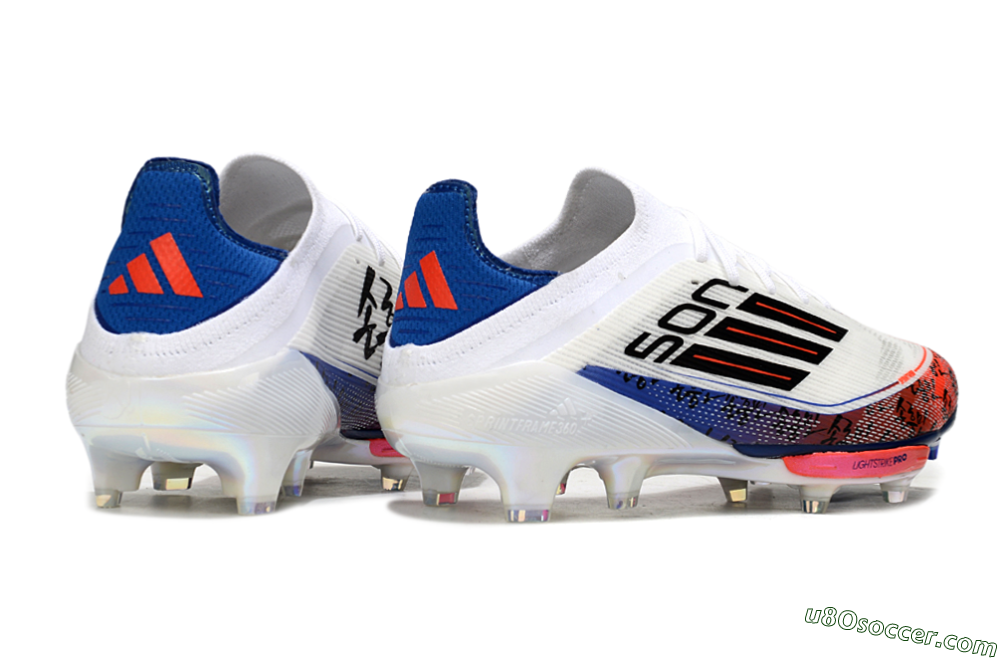 Son x Adidas F50+ Elite Lightstrike Pro FG Firm Ground Soccer Cleats - White/Black/Blue 5