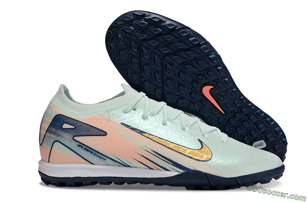 Nike Air Zoom Mercurial Vapor 16 Elite TF Artificial Turf Soccer Shoes - Jade/Yellow/Blue 1