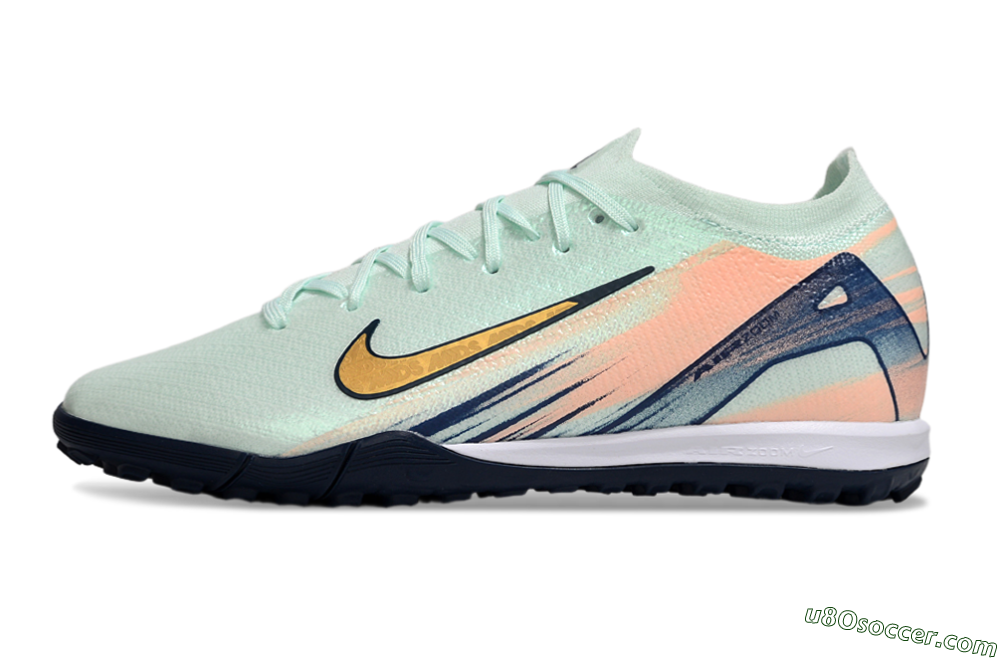 Nike Air Zoom Mercurial Vapor 16 Elite TF Artificial Turf Soccer Shoes - Jade/Yellow/Blue 2