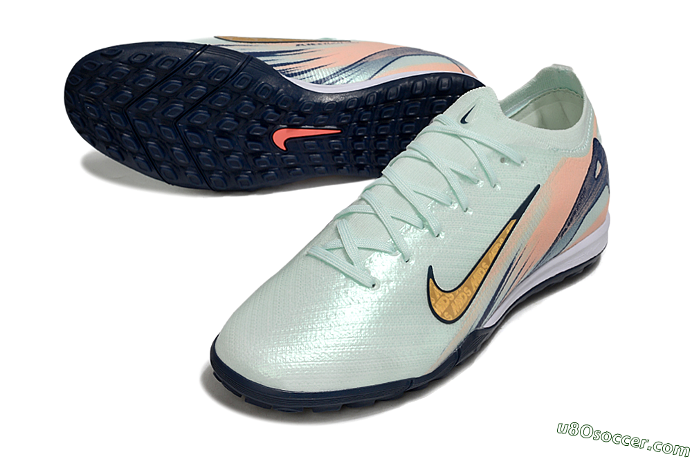 Nike Air Zoom Mercurial Vapor 16 Elite TF Artificial Turf Soccer Shoes - Jade/Yellow/Blue 3