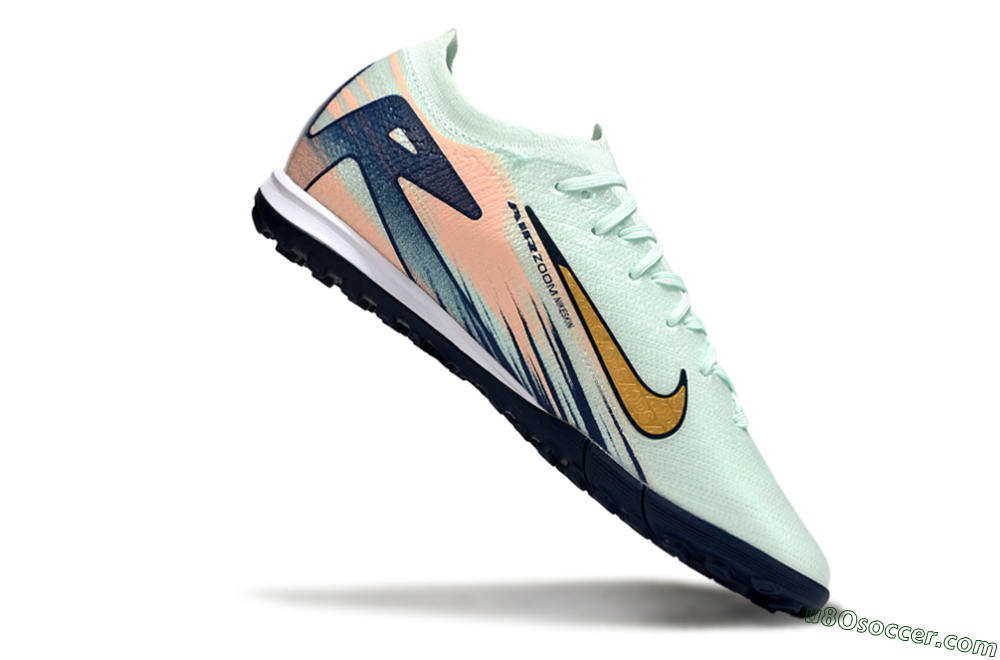 Nike Air Zoom Mercurial Vapor 16 Elite TF Artificial Turf Soccer Shoes - Jade/Yellow/Blue 4