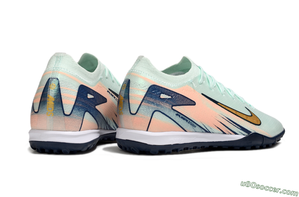 Nike Air Zoom Mercurial Vapor 16 Elite TF Artificial Turf Soccer Shoes - Jade/Yellow/Blue 6