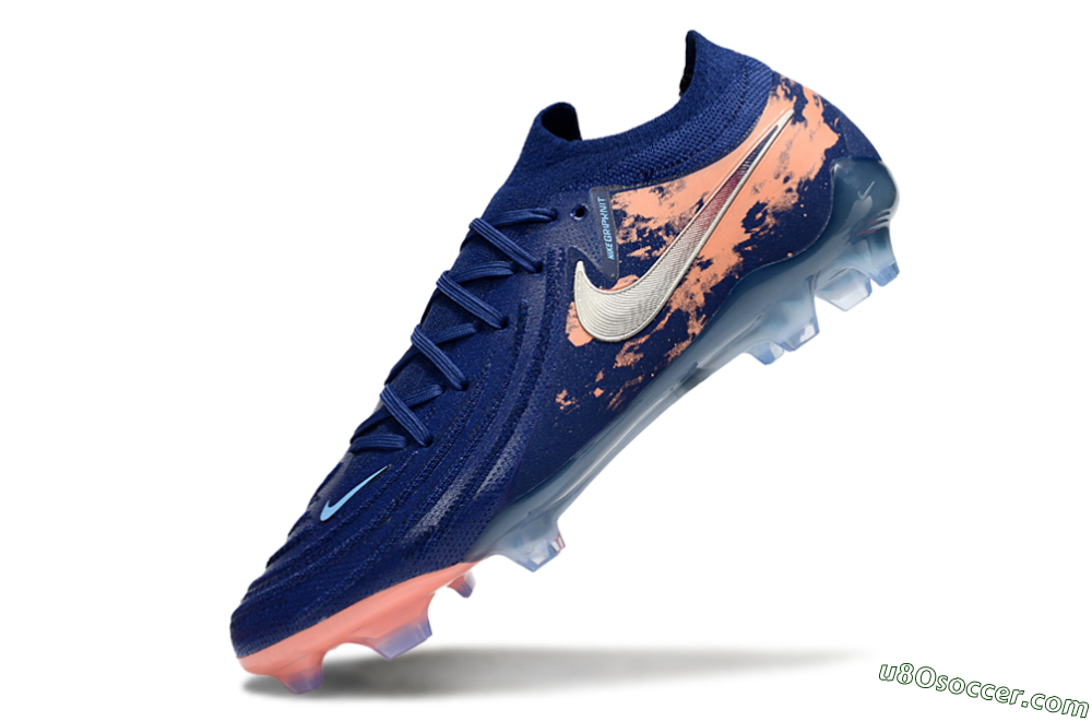 Nike Phantom GX 2 Elite FG Firm Ground Soccer Cleats - Blue/White/Pink 5