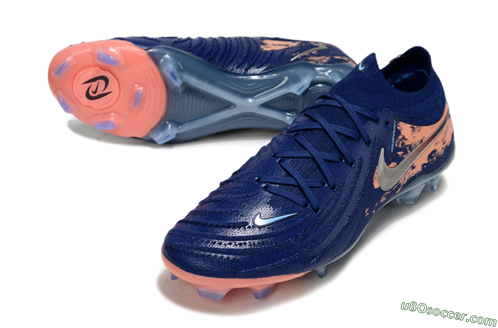 Nike Phantom GX 2 Elite FG Firm Ground Soccer Cleats - Blue/White/Pink 3
