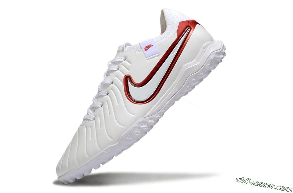 Nike Tiempo Legend 10 Pro TF Artificial Turf Soccer Shoes - White/Red 5