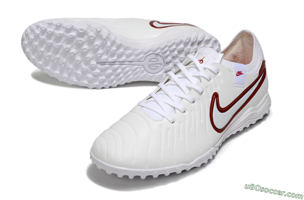 Nike Tiempo Legend 10 Pro TF Artificial Turf Soccer Shoes - White/Red 3