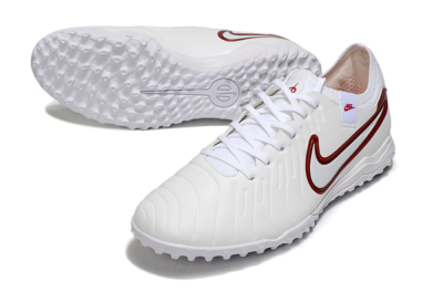 Nike Tiempo Legend 10 Pro TF Artificial Turf Soccer Shoes - White/Red