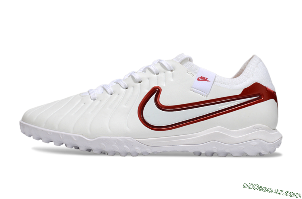 Nike Tiempo Legend 10 Pro TF Artificial Turf Soccer Shoes - White/Red 2