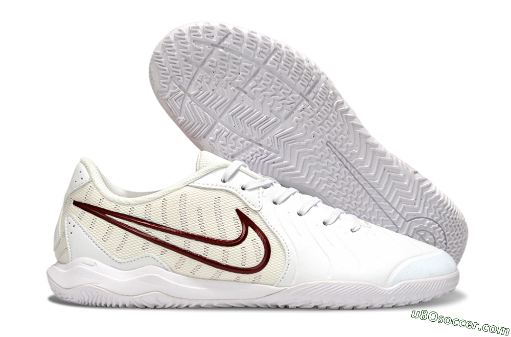 Nike Tiempo Legend 10 Academy IC Indoor & Futsal Soccer Shoes - White/Red 1
