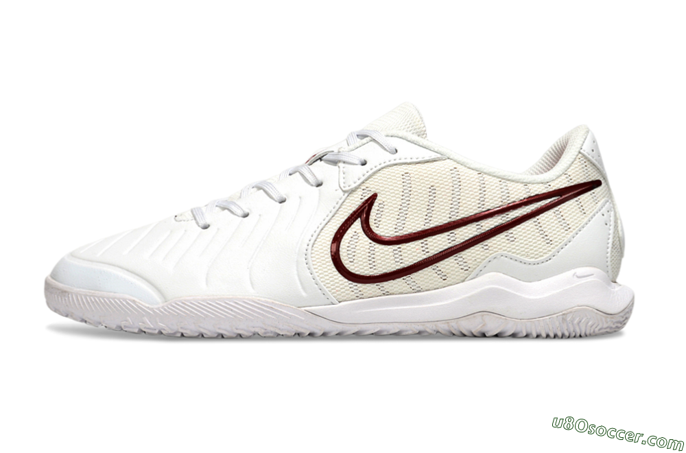 Nike Tiempo Legend 10 Academy IC Indoor & Futsal Soccer Shoes - White/Red 2