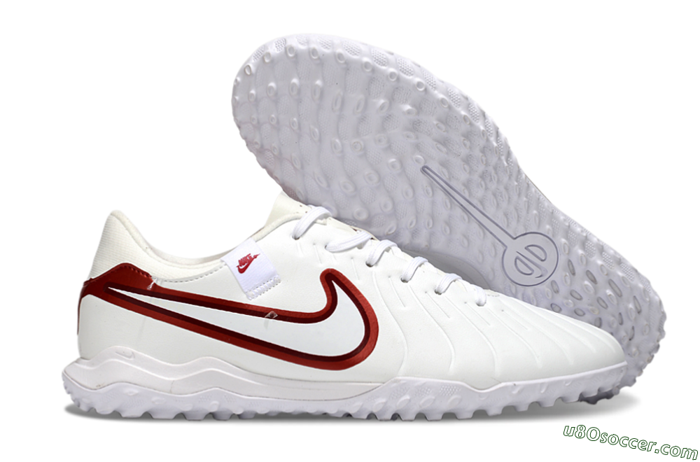Nike Tiempo Legend 10 Academy TF Artificial Turf Soccer Shoes - White/Red 1