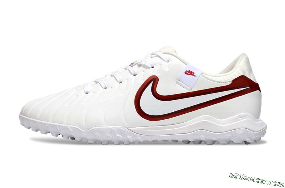 Nike Tiempo Legend 10 Academy TF Artificial Turf Soccer Shoes - White/Red 2