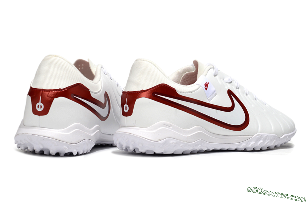 Nike Tiempo Legend 10 Academy TF Artificial Turf Soccer Shoes - White/Red 6