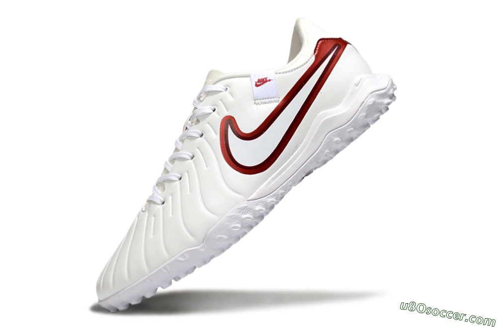 Nike Tiempo Legend 10 Academy TF Artificial Turf Soccer Shoes - White/Red 5