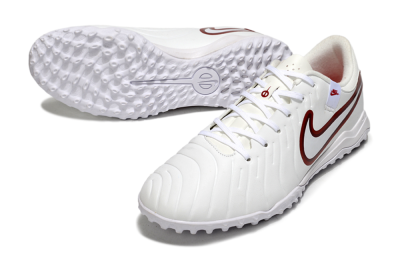 Nike Tiempo Legend 10 Academy TF Artificial Turf Soccer Shoes - White/Red