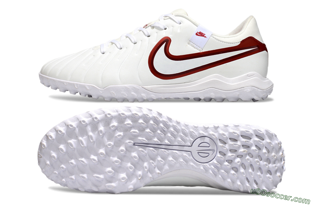 Nike Tiempo Legend 10 Academy TF Artificial Turf Soccer Shoes - White/Red 0
