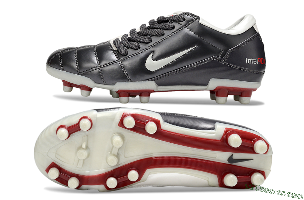 Nike Total 90 III FG Firm Ground Soccer Cleats - Grey/White/Red 0