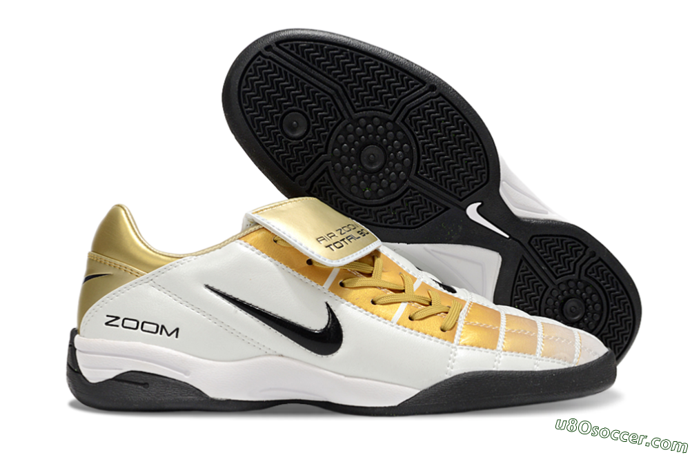 Nike Air Zoom Total 90 III IC Indoor & Futsal Soccer Shoes - White/Gold/Black 1