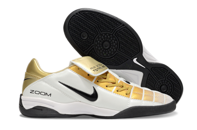 Nike Air Zoom Total 90 III IC Indoor & Futsal Soccer Shoes - White/Gold/Black