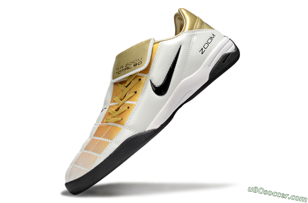 Nike Air Zoom Total 90 III IC Indoor & Futsal Soccer Shoes - White/Gold/Black 5