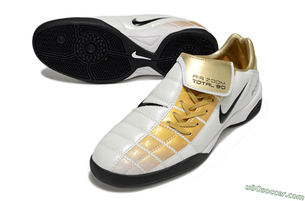 Nike Air Zoom Total 90 III IC Indoor & Futsal Soccer Shoes - White/Gold/Black 3