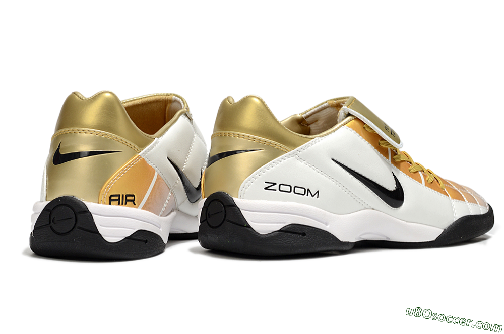 Nike Air Zoom Total 90 III IC Indoor & Futsal Soccer Shoes - White/Gold/Black 6