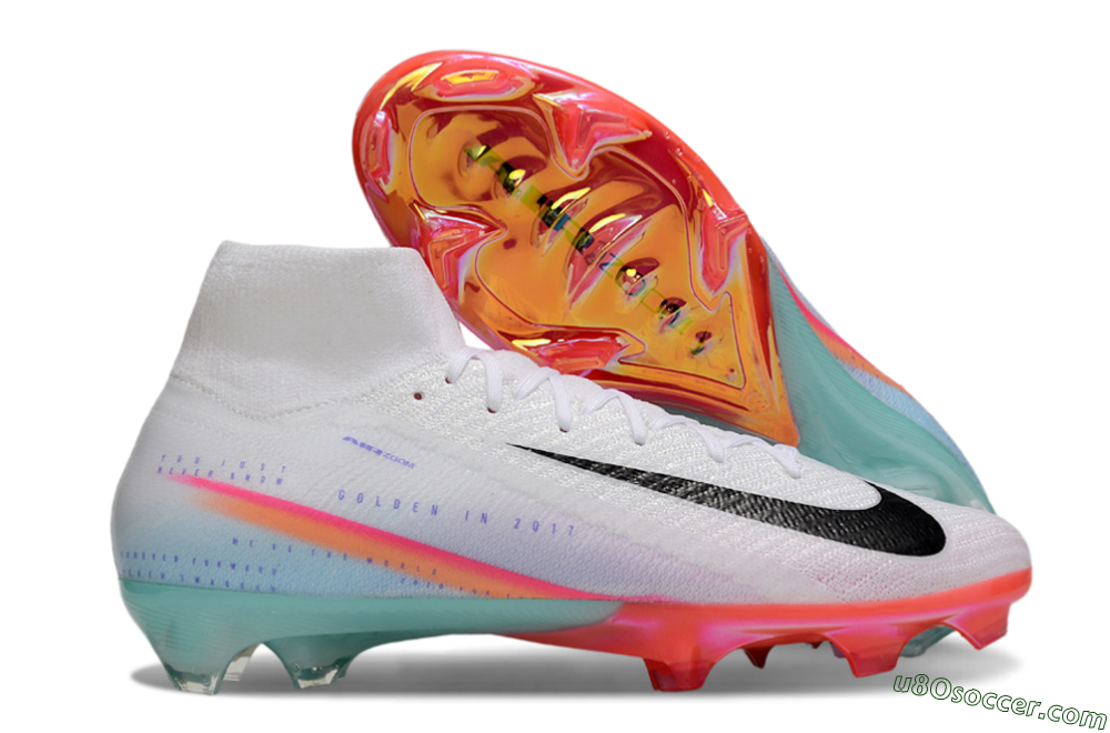Nike Air Zoom Mercurial Superfly 10 Elite FG Firm Ground Soccer Cleats - White/Black/Red 1