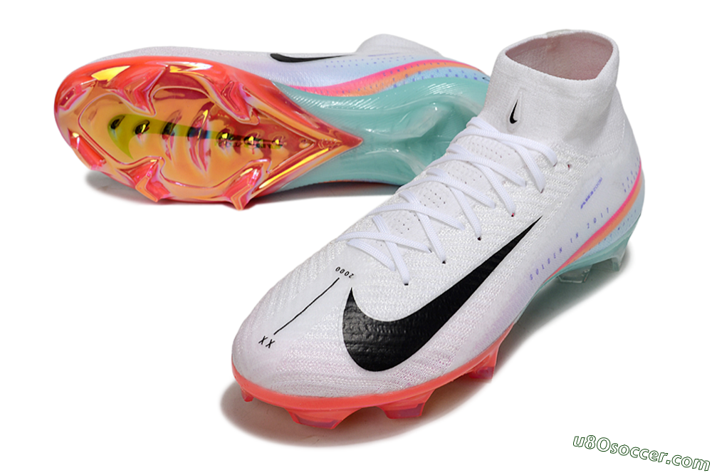 Nike Air Zoom Mercurial Superfly 10 Elite FG Firm Ground Soccer Cleats - White/Black/Red 3