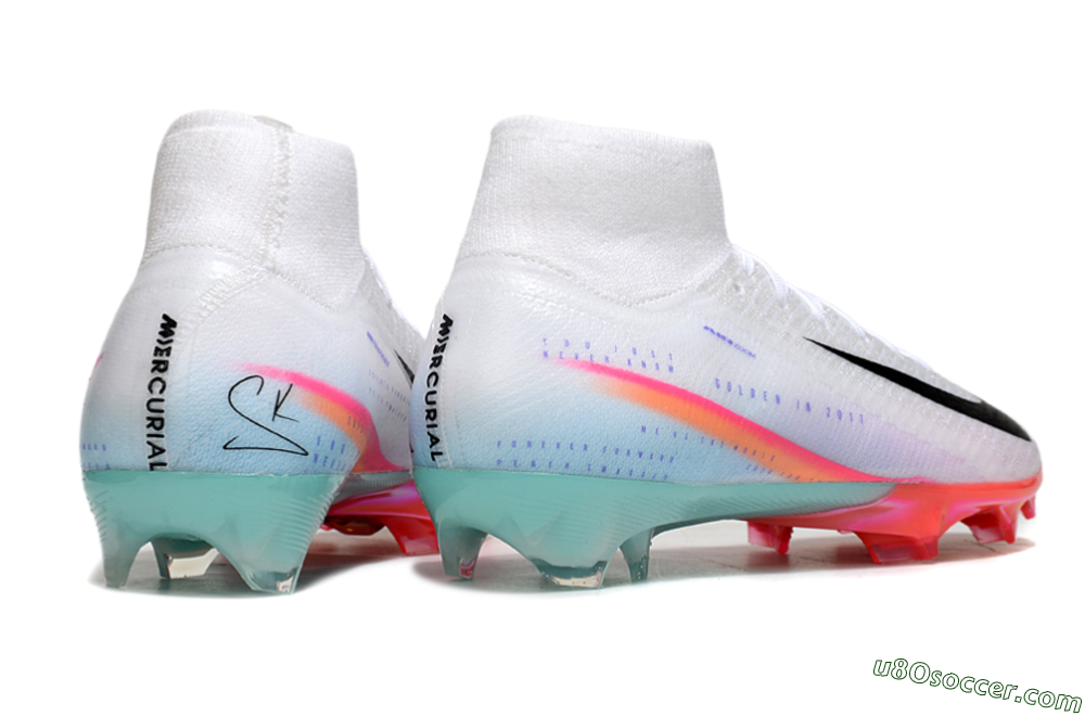 Nike Air Zoom Mercurial Superfly 10 Elite FG Firm Ground Soccer Cleats - White/Black/Red 6