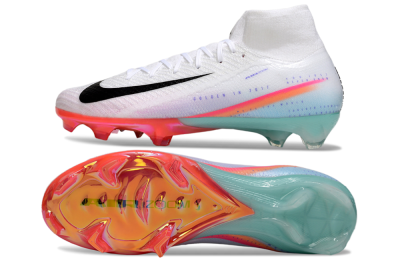 Nike Air Zoom Mercurial Superfly 10 Elite FG Firm Ground Soccer Cleats - White/Black/Red