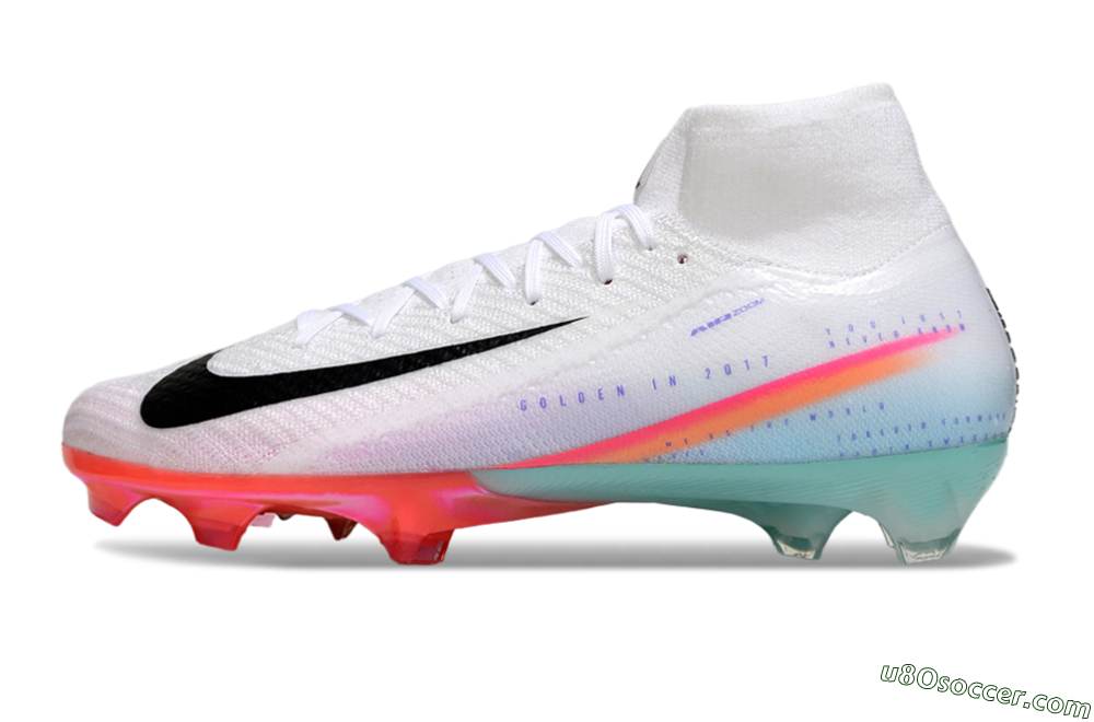 Nike Air Zoom Mercurial Superfly 10 Elite FG Firm Ground Soccer Cleats - White/Black/Red 2