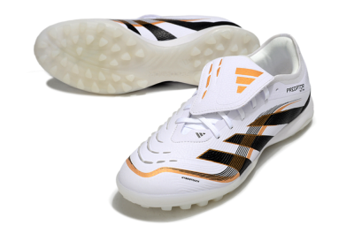 Adidas Predator 25 Elite Foldover Tongue TF Artificial Turf Soccer Shoes - White/Black/Gold