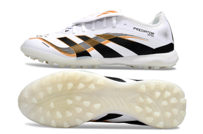 Adidas Predator 25 Elite Foldover Tongue TF Artificial Turf Soccer Shoes - White/Black/Gold