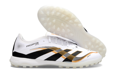 Adidas Predator 25 Elite Foldover Tongue TF Artificial Turf Soccer Shoes - White/Black/Gold